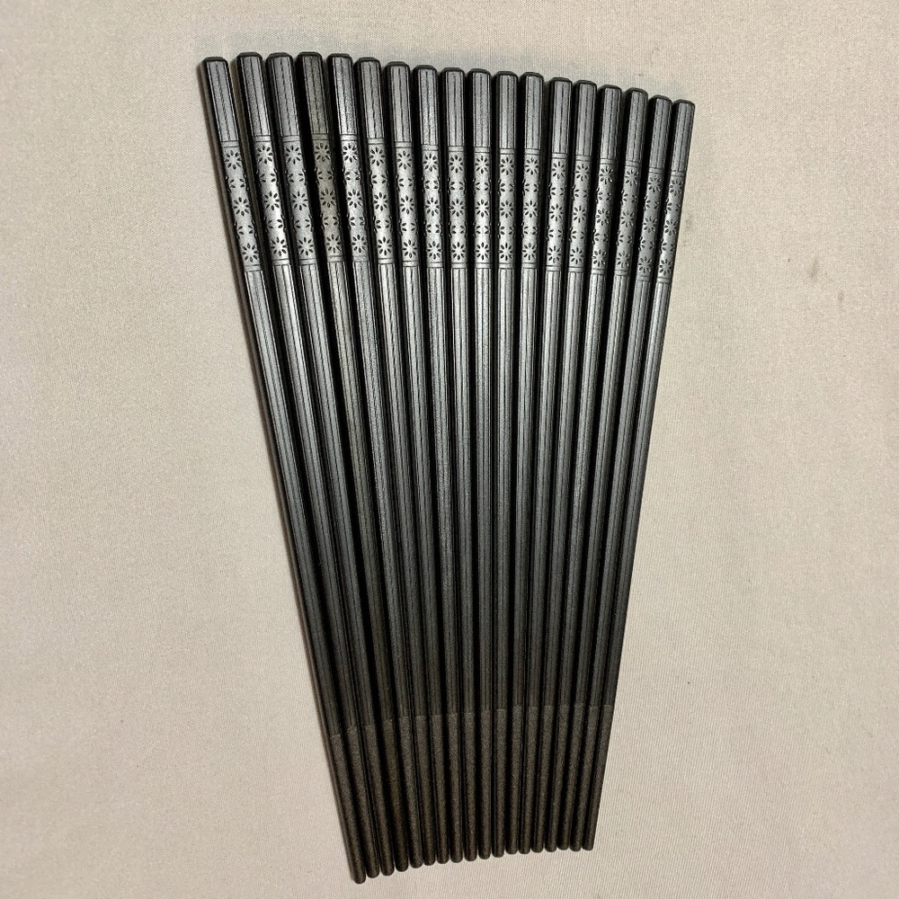 Lot of Eighteen (18) Fiberglass Reusable Chopsticks with Design - New